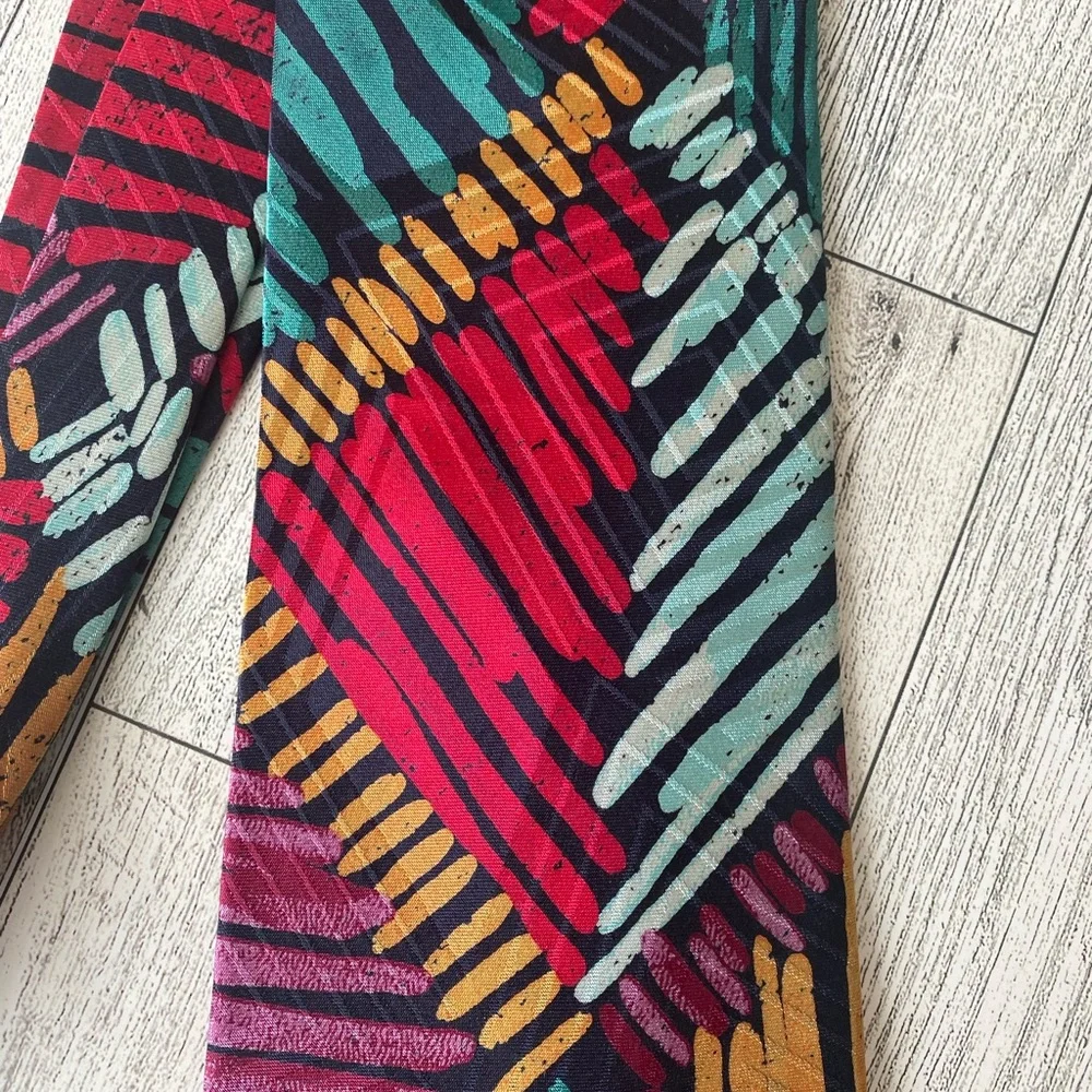 NWT MISSONI‎ Designer Multicolor Art Print 100% Silk Tie Made In Spain 58” Long